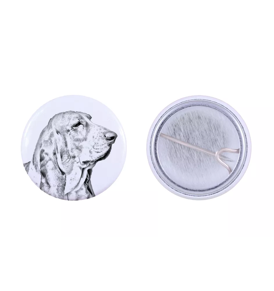 Basset Hound przypinka z psem mała Art-Dog