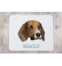 Beagle - tapis de souris géométrique avec photo et inscription Art-Dog