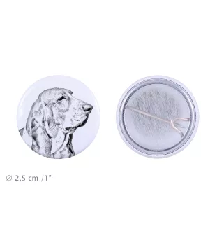 Basset Hound - Anstecknadel mit Ihrem Hund, fügen Sie Ihr eigenes Foto hinzu, Marke Art-Dog