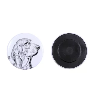 Basset Hound - magnet with a dog's pupil, exceptionally light, strong magnet, handmade product by the Art-Dog brand