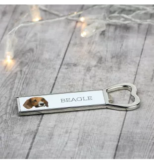 Beagle - ouvre-bouteille avec une image et une inscription pour la bière Art-Dog