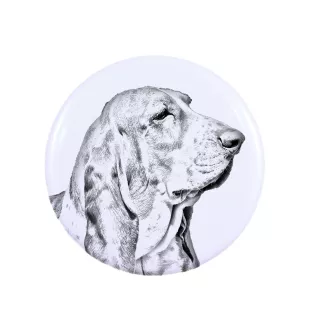 Basset Hound - magnet with a dog's pupil, exceptionally light, strong magnet, handmade product by the Art-Dog brand