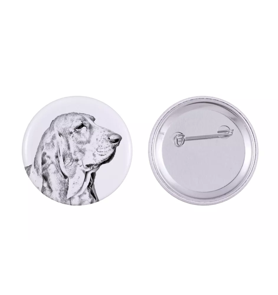 Basset Hound przypinka z psem duża Art-Dog