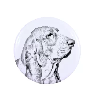 Basset Hound przypinka z psem duża Art-Dog
