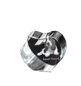 Basset Hound serce kryształowe z psem Art-Dog