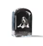Basset Hound - crystal cube with a photo, photo of a dog in crystal, cubic paperweight from Art-Dog brand