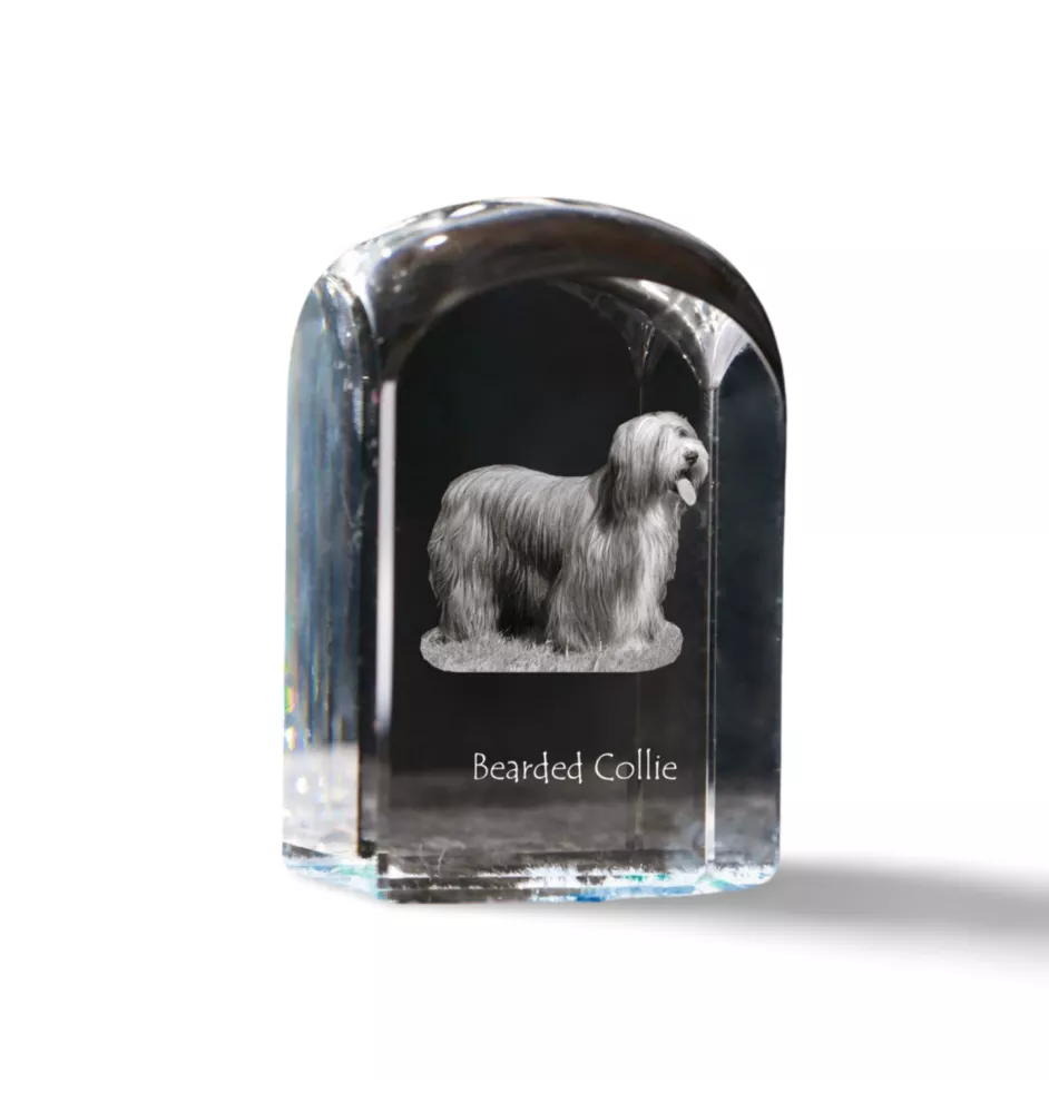 Bearded Collie kryształ pieczątka pięczątka z psem Art-Dog