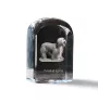 Bearded Collie, Highland Collie, Mountain Collie - crystal cube with a photo, photo of a dog in crystal, cubic paperweight from Art-Dog brand
