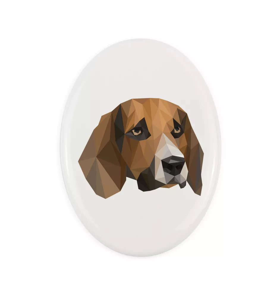 Beagle - une plaque avec une photo et un motif géométrique de la marque Art-Dog