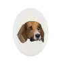 Beagle - Fliese mit geometrischem Bild und Schriftzug der Marke Art-Dog
