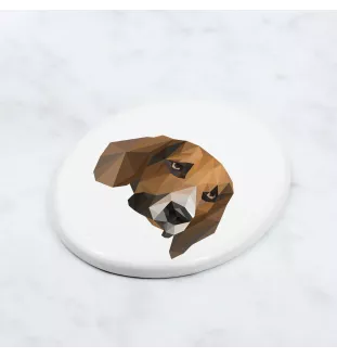 Beagle - Fliese mit geometrischem Bild und Schriftzug der Marke Art-Dog