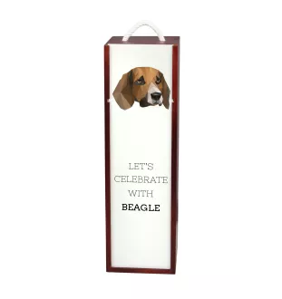 Beagle - une boîte géométrique avec une photo et un texte pour le vin de la marque Art-Dog