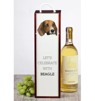 Beagle - geometrische Box mit einem Bild und Schriftzug für Wein der Marke Art-Dog