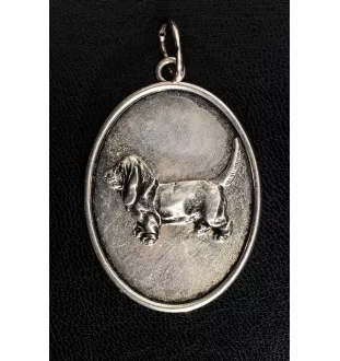 Basset Hound I - Halskette mit Hund, Anhänger für Hundemama, einzigartiger Schmuck der Marke Art-Dog