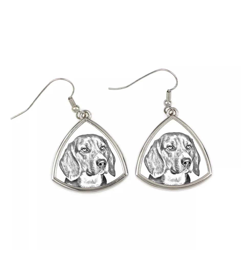 Beagle - dog earrings, hanging earrings with a picture, personalized jewelry with Art-Dog brand print
