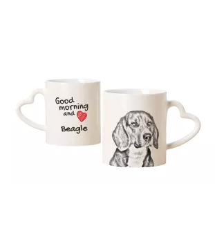 Beagle - tasse avec chien, une tasse adorable avec une anse en forme de cœur, un cadeau universel de la marque Art-Dog