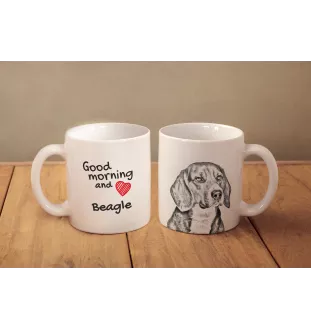 Beagle kubek z psem good morning Art-Dog