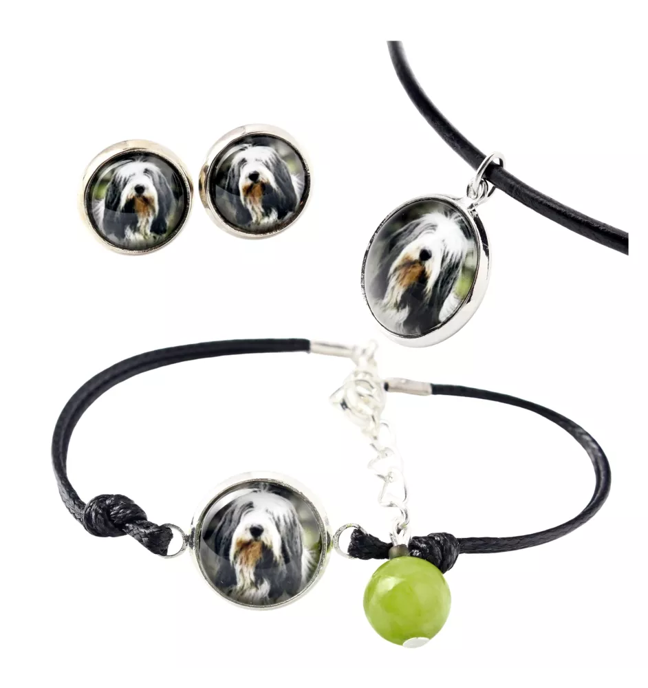Bearded Collie - Schmuckset in einer Schachtel, Halskette, Ohrringe, Armband, Produkte der Marke Art-Dog