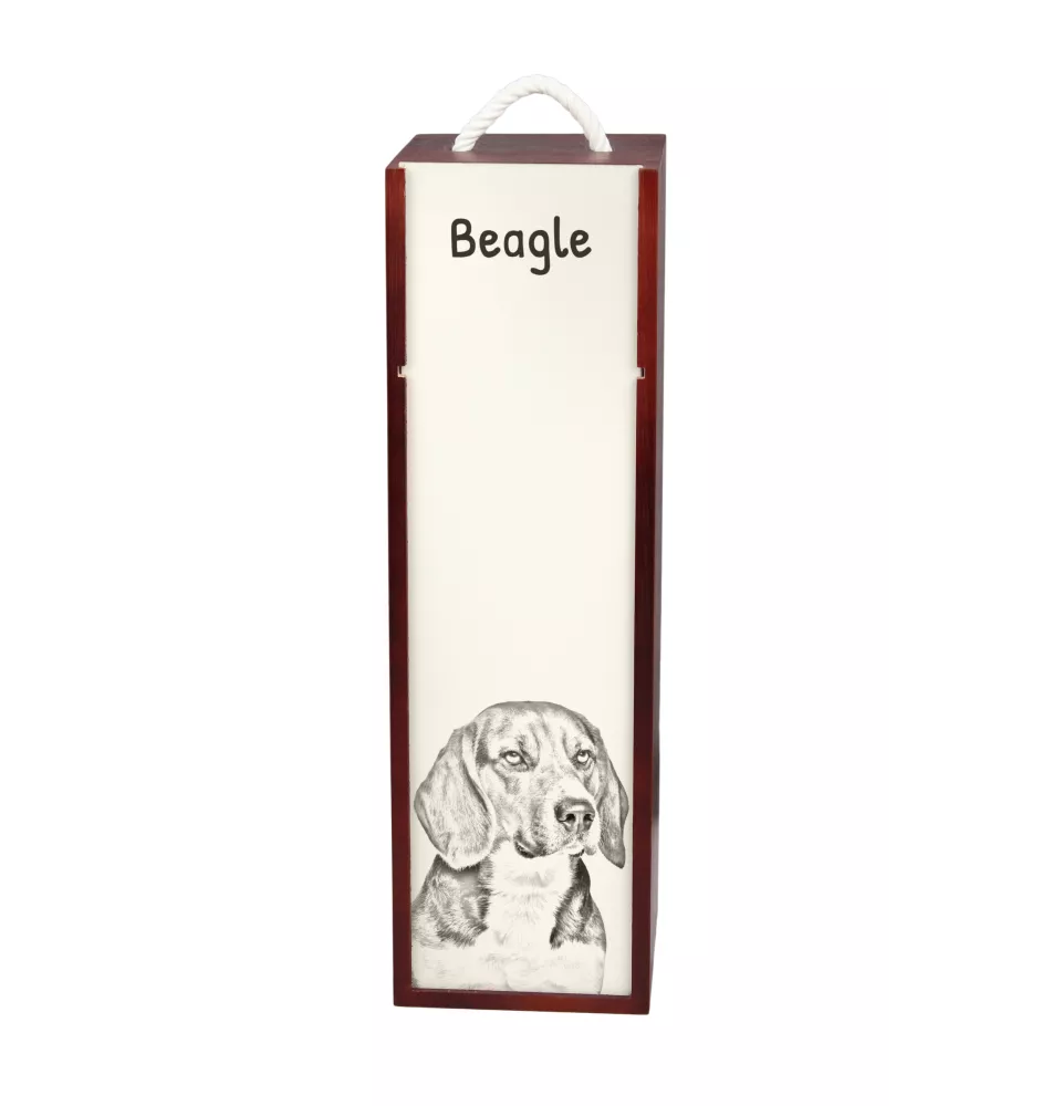 Beagle - Weinbox mit Hund, Alkoholbox mit Grafik, personalisierte Geschenkbox der Marke Art-Dog