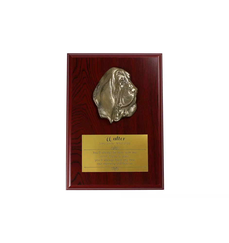 Basset Hound - Flachrelief eines Hundes, kleiner Dekor, realistische Plakette mit Hund von der Marke Art-Dog