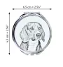 Beagle - Pocket mirror with a dog, personalized mirror for a purse, compact mirror with Art-Dog brand print.