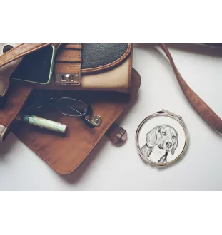 Beagle - Taschenspiegel mit Hund, personalisierter Taschenspiegel, kompakter Spiegel mit Art-Dog-Logo