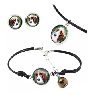 Basset Hound - Schmuckset in einer Schachtel, Halskette, Ohrringe, Armband, Produkte der Marke Art-Dog