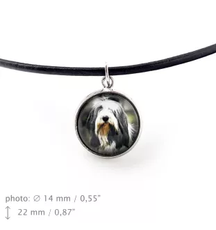 Bearded Collie naszyjnik w pudełku ze zdjęciem Art-Dog