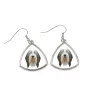 Bearded Collie, Highland Collie, Mountain Collie - earrings with a picture and the inscription geometric dog Art-Dog