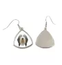 Bearded Collie, Highland Collie, Mountain Collie - earrings with a picture and the inscription geometric dog Art-Dog