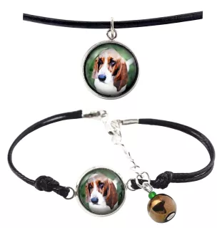 Basset Hound naszyjnik i bransoletka ze zdjęciem Art-Dog