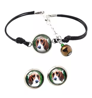 Basset Hound - a set of jewelry with your photo, a woman's ornament, handmade item, a product made with passion for creating the Art-Dog brand.