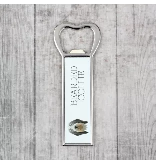 Bearded Collie - Flaschenöffner mit Bild und Aufschrift für Bier von Art-Dog