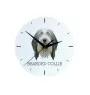 Bearded Collie - geometrische Wanduhr mit Bild und Aufschrift der Marke Art-Dog