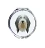 Collie Barbu, Bearded collie, Parfois appelé colley barbu - miroir avec une image et un motif géométrique de la marque Art-Dog
