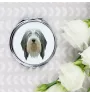 Collie Barbu, Bearded collie, Parfois appelé colley barbu - miroir avec une image et un motif géométrique de la marque Art-Dog