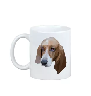 Basset Hound - tasse avec une photo et un motif de chien géométrique Art-Dog