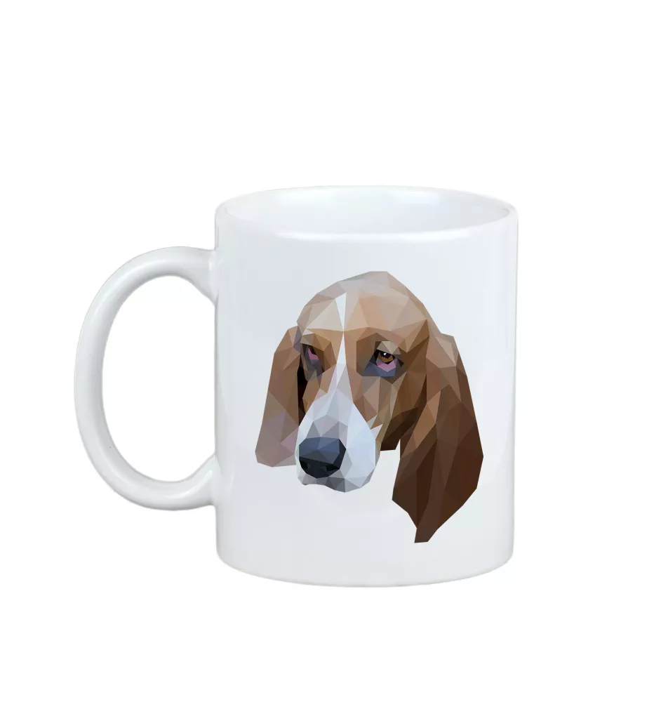 Basset Hound - cup with a geometric dog image and the inscription Art-Dog