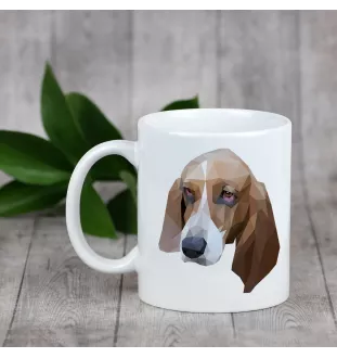 Basset Hound - tasse avec une photo et un motif de chien géométrique Art-Dog