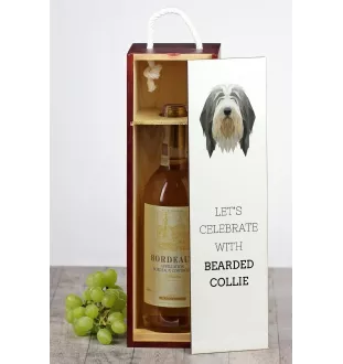 Bearded Collie pudełko na wino geometryczne Art-Dog