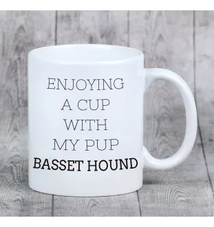 Basset Hound - tasse avec une photo et un motif de chien géométrique Art-Dog