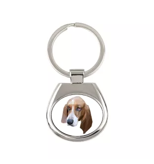 Basset Hound - porte-clés géométrique avec photo et inscription Art-Dog
