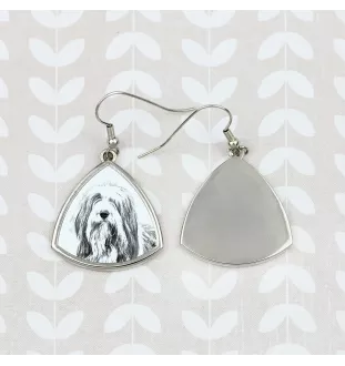 Bearded Collie - Hund Ohrringe, hängende Ohrringe mit Bild, personalisierter Schmuck mit dem Aufdruck der Marke Art-Dog