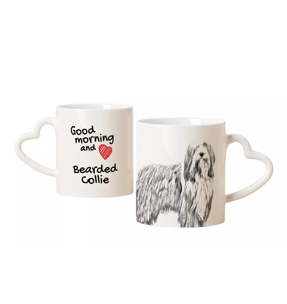 Bearded Collie - Tasse mit Hund, entzückende Tasse mit herzförmigem Henkel, universelles Geschenk der Marke Art-Dog
