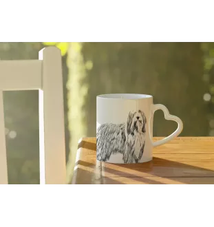 Collie Barbu, Bearded collie, Parfois appelé colley barbu - tasse avec chien, une tasse adorable avec une anse en forme de cœur, un cadeau universel de la marque Art-Dog