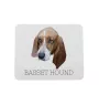 Basset Hound - geometrisches Mauspad mit Bild und Aufschrift von Art-Dog