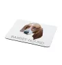Basset Hound - geometrisches Mauspad mit Bild und Aufschrift von Art-Dog