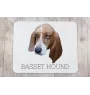 Basset Hound - geometric mouse pad with a picture and text by Art-Dog