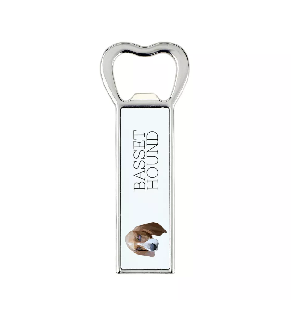 Basset Hound - Flaschenöffner mit Bild und Aufschrift für Bier von Art-Dog