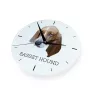Basset Hound - horloge murale géométrique avec photo et logo de la marque Art-Dog